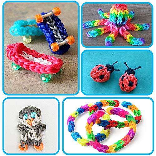 Outuxed 2100+ Rainbow Rubber Bands Refill Kit,Bracelet Making Kit ...