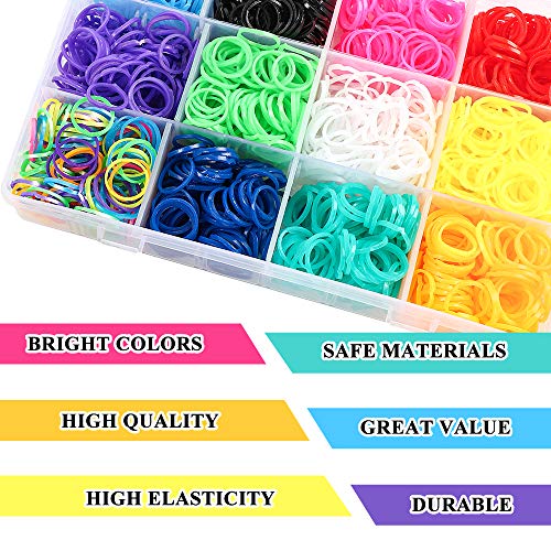 Outuxed 2100+ Rainbow Rubber Bands Refill Kit,Bracelet Making Kit ...