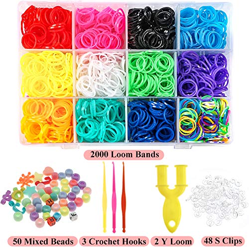 Outuxed 2100+ Rainbow Rubber Bands Refill Kit,Bracelet Making Kit ...
