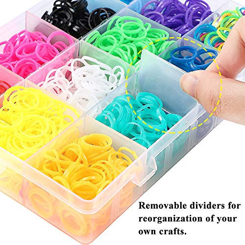 Outuxed 2100+ Rainbow Rubber Bands Refill Kit,Bracelet Making Kit ...