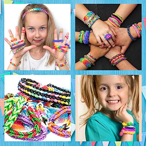 Outuxed 2100+ Rainbow Rubber Bands Refill Kit,Bracelet Making Kit ...
