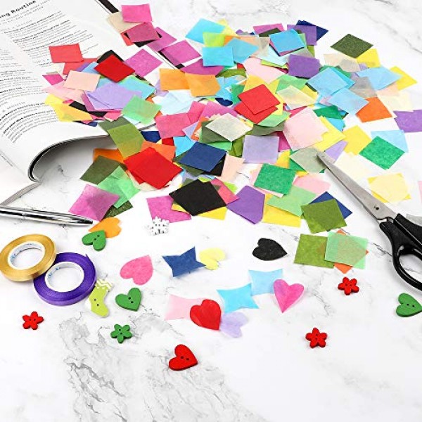 Outuxed 4800pcs 1inch Tissue Paper Squares, 30 Assorted Colors for...