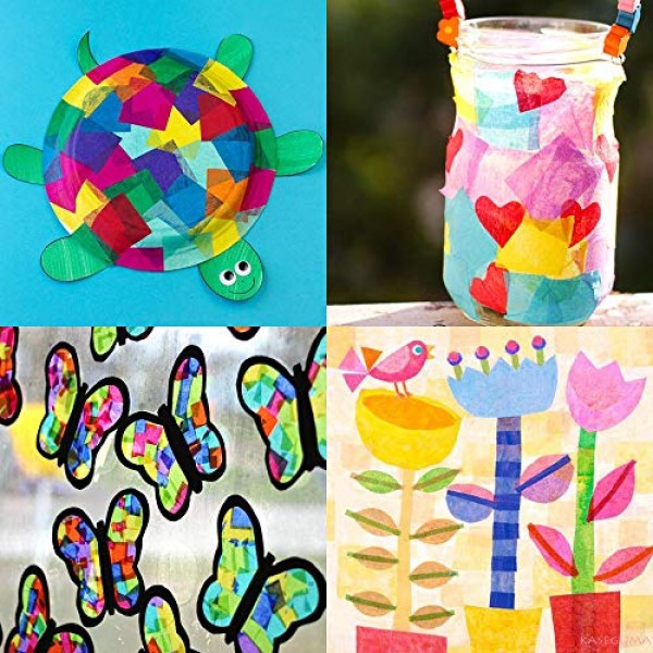 Outuxed 4800pcs 1inch Tissue Paper Squares, 30 Assorted Colors for...