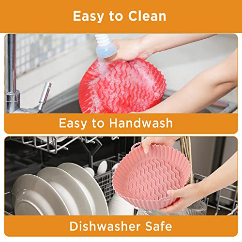 OUTXE 2-Pack Silicone Air Fryer Liner 7.5inch Reusable Air Fryer S...