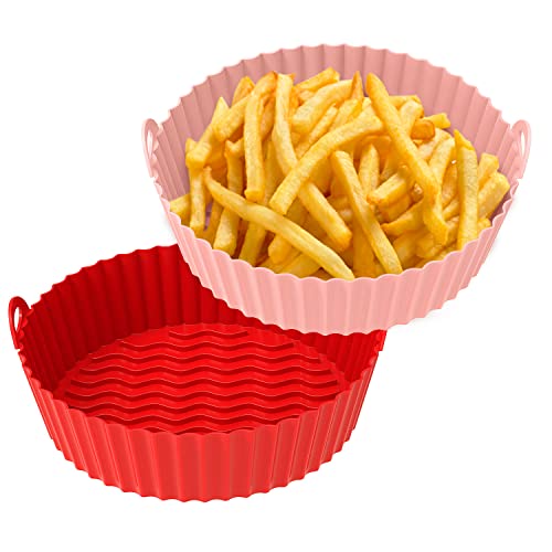 OUTXE 2-Pack Silicone Air Fryer Liner 7.5inch Reusable Air Fryer S...