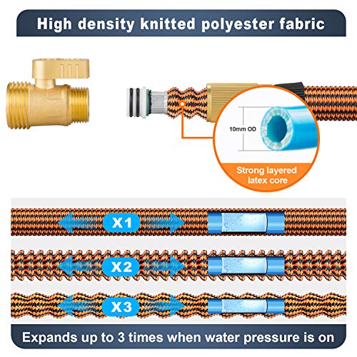 OUTZEST 50ft Expandable Garden Hose, Leakproof Lightweight Water H...