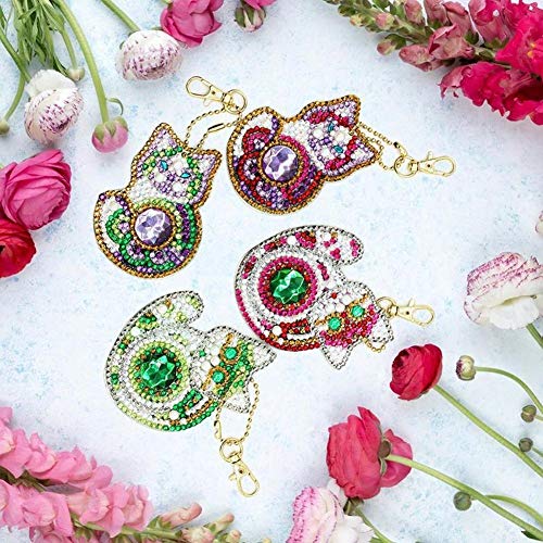 Diamond Painting Keychain, Full Drill DIY 5D Diamond Painting Pend...