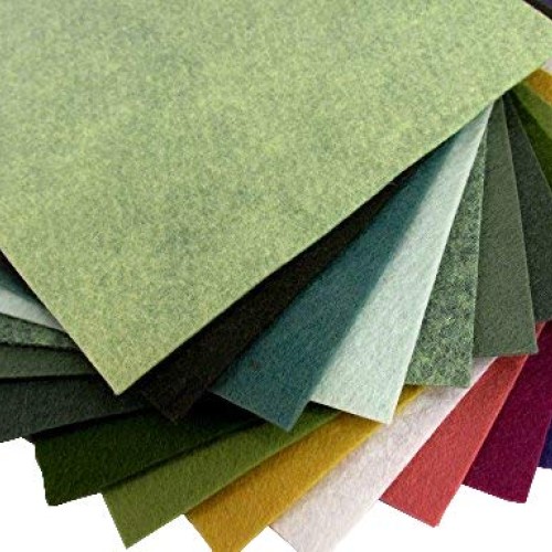 15 Succulent Colors 9x12 inches Merino Wool Blend Felt Sheets Coll...