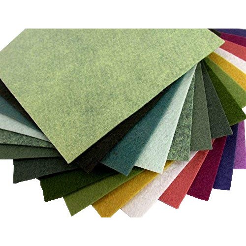 15 Succulent Colors 9x12 inches Merino Wool Blend Felt Sheets Coll...