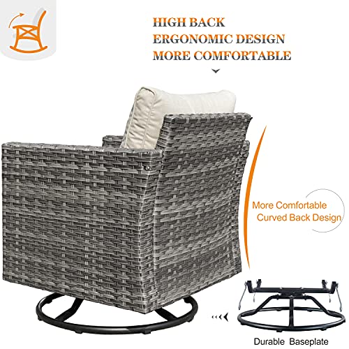 ovios Patio Furniture Set 6 PCS Outdoor Rocking Swivel Chairs Sect...