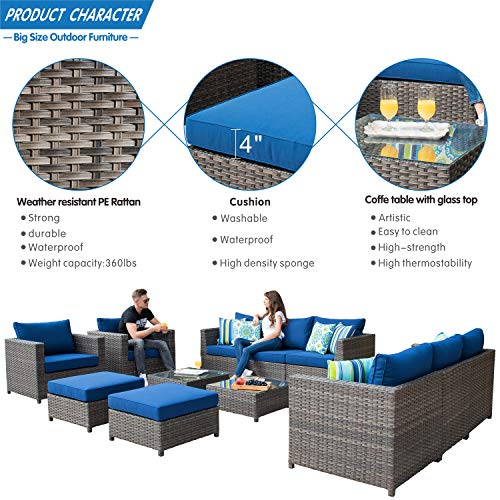 ovios Patio Furniture Set, Big Size Outdoor Furniture Sets,PE Ratt...