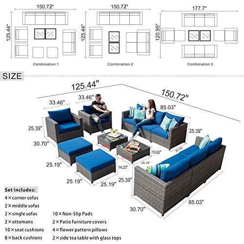 ovios Patio Furniture Set, Big Size Outdoor Furniture Sets,PE Ratt...