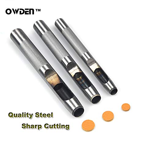 Owden 9 pieces hollow punch set 1/8-1/2 with a free cutting ma...