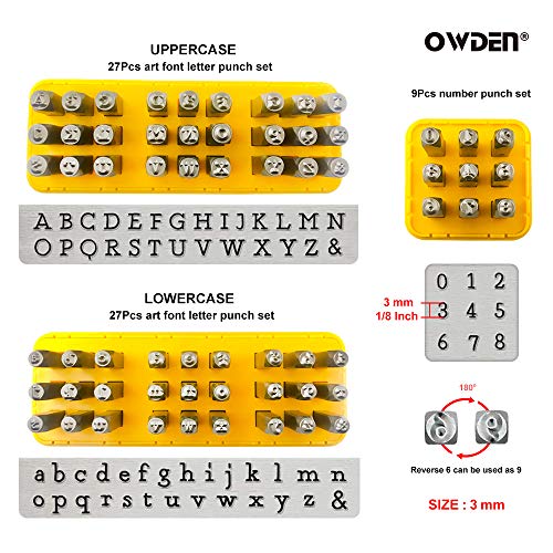 OWDEN Jewelry Metal Stamps Set for Jewelry Making,Size:1/8,3mm ...