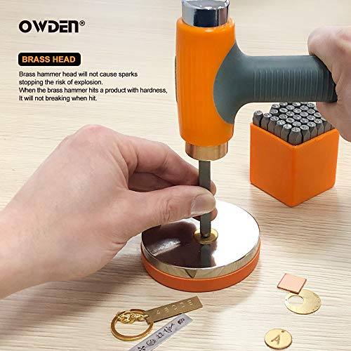 OWDEN 3 in 1 Metal Stamping Hammer, Steel Head,Brass He...