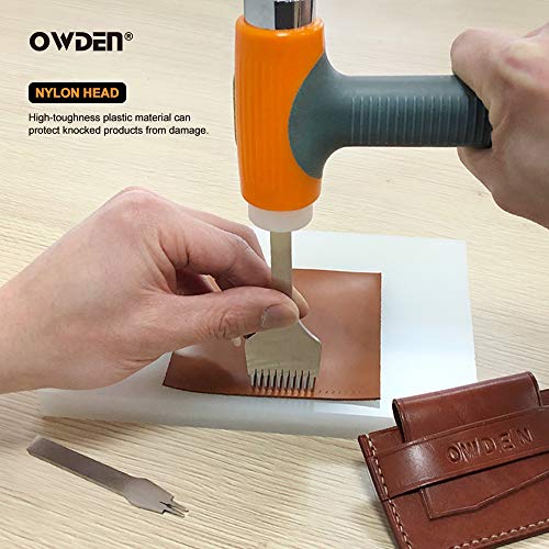 OWDEN 3 in 1 Metal Stamping Hammer, Steel Head,Brass He...