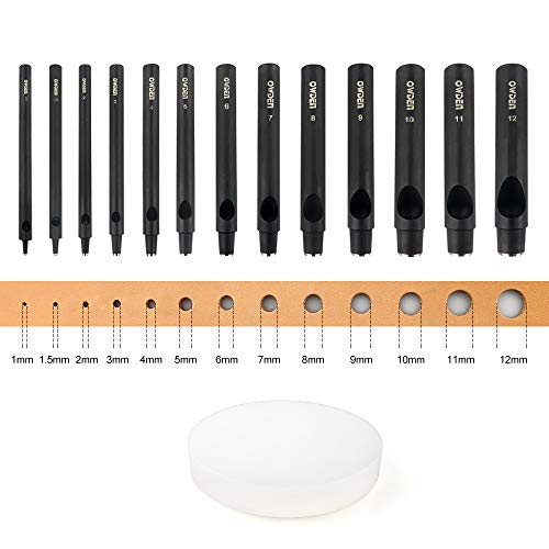 OWDEN Professional 13 Pcs Leather Hole Punch Set Slim Style 1.0-...