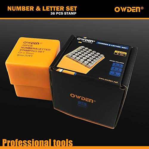 OWDEN Professional 36Pcs. Steel Metal Stamping Tool Set,1/4” 6mm...