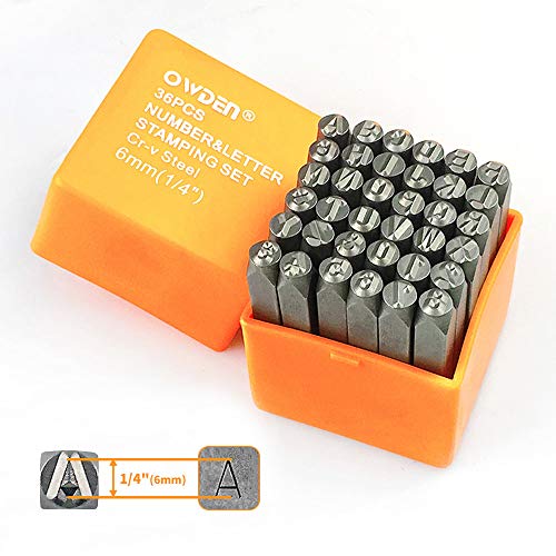 OWDEN Professional 36Pcs. Steel Metal Stamping Tool Set,1/4” 6mm...
