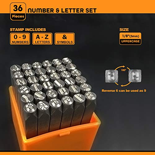 OWDEN Professional 36Pcs. Steel Metal Stamping Tool Set,1/8 3mm...