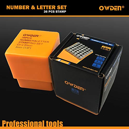 OWDEN Professional 36Pcs. Steel Metal Stamping Tool Set,1/8 3mm...