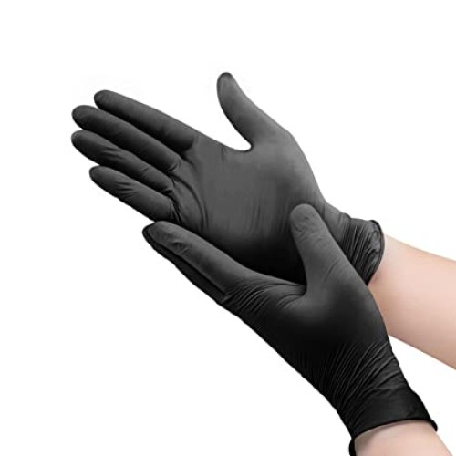 OWELL Black Disposable Nitrile Gloves, 100 Ct | LARGE | Disposable...