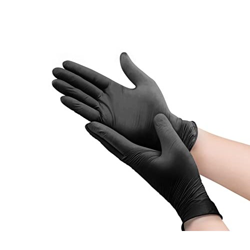 OWELL Black Disposable Nitrile Gloves, 100 Ct | LARGE | Disposable...