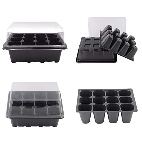 5 Pack Seedling Starter Tray Germination Trays, Humidity Adjustabl...