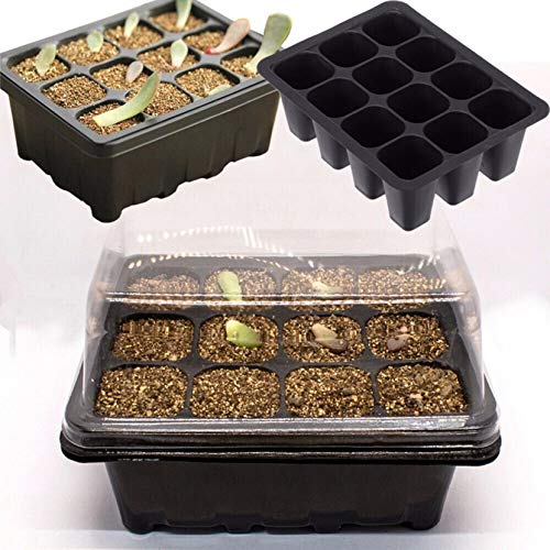 5 Pack Seedling Starter Tray Germination Trays, Humidity Adjustabl...