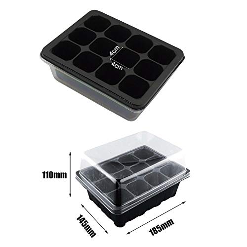 5 Pack Seedling Starter Tray Germination Trays, Humidity Adjustabl...