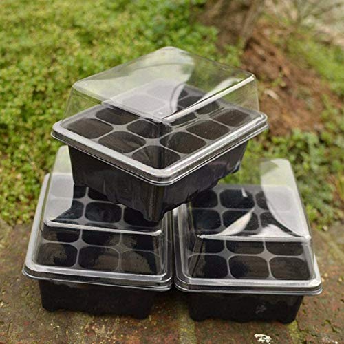 5 Pack Seedling Starter Tray Germination Trays, Humidity Adjustabl...