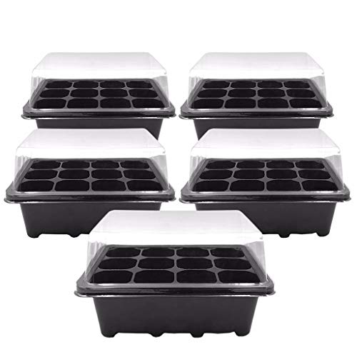 5 Pack Seedling Starter Tray Germination Trays, Humidity Adjustabl...