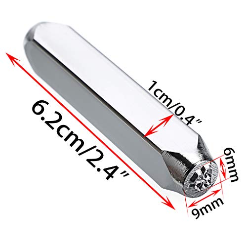 OwnMy 12 Pcs 6mm 1/4 Metal Stamp Jewelry Stamps with Box, Metal S...