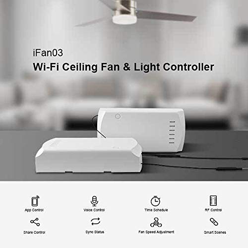 OWSOO Sonoff IFan03 Ceiling Fan and Light Controller Convert LED t...
