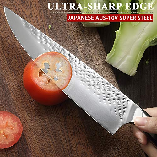 Pro Chef Knife 8 Inch, Japanese AUS-10V Super Stainless Steel Kitc...