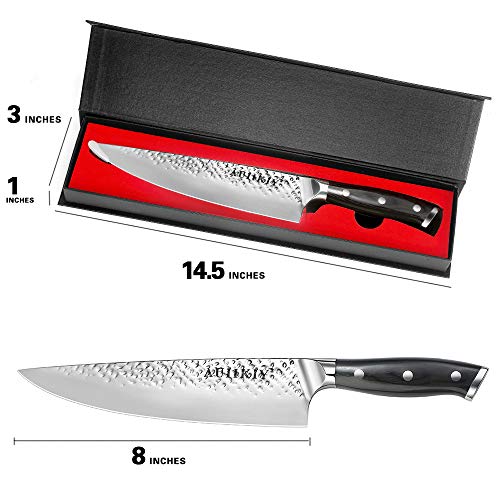 Pro Chef Knife 8 Inch, Japanese AUS-10V Super Stainless Steel Kitc...
