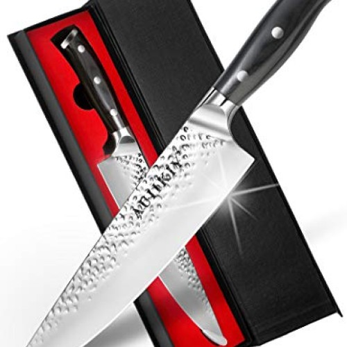 Pro Chef Knife 8 Inch, Japanese AUS-10V Super Stainless Steel Kitc...
