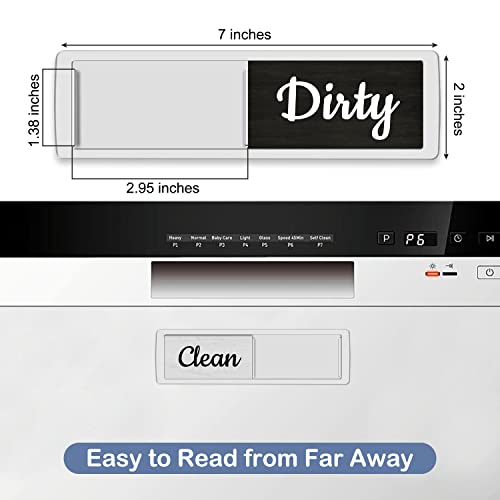 Dishwasher Magnet Clean Dirty Sign, Farmhouse Rustic Wood Design B...