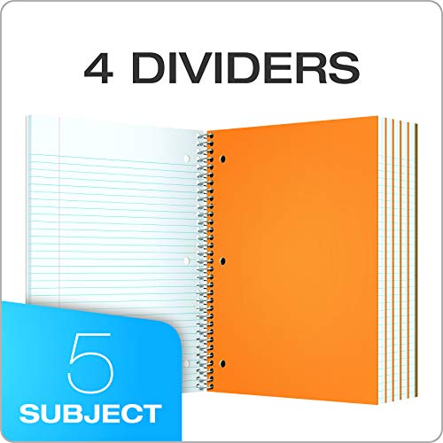 Oxford 5-Subject Notebook, 8-1/2 x 11, College Rule, 200 Sheets,...