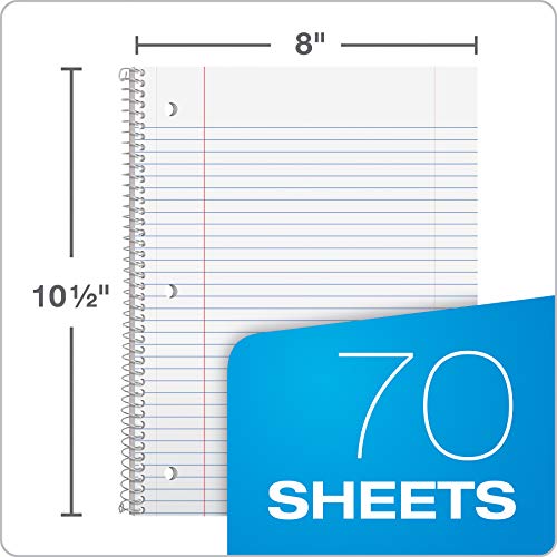 Oxford Spiral Notebooks, 1-Subject, College Ruled Paper, 70 Sheets...