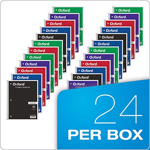 Oxford Spiral Notebooks, 1-Subject, College Ruled Paper, 70 Sheets...