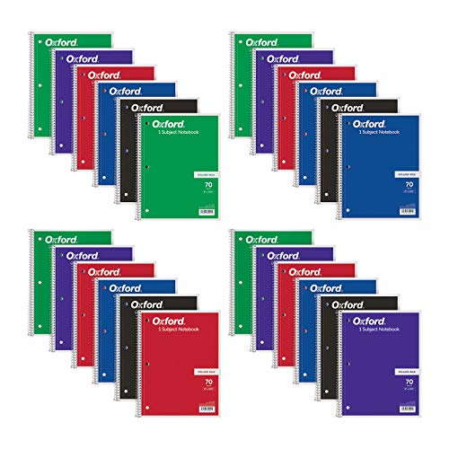 Oxford Spiral Notebooks, 1-Subject, College Ruled Paper, 70 Sheets...