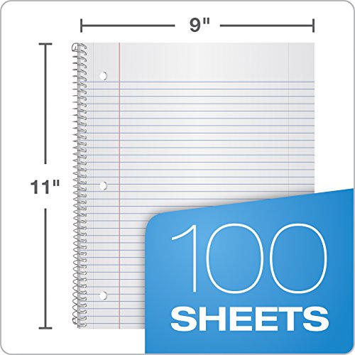 Oxford Spiral Notebooks, 1 Subject, College Ruled Paper, Durable P...