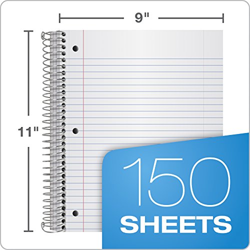 Oxford Spiral Notebooks, 3-Subject, College Ruled Paper, Durable P...
