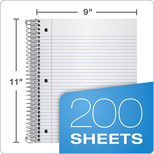 Oxford Spiral Notebooks, 5 Subject, College Ruled Paper, Durable P...