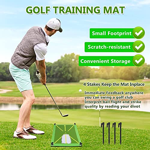 Golf Training Mat for Swing Detection Batting, Premium Golf Impact...