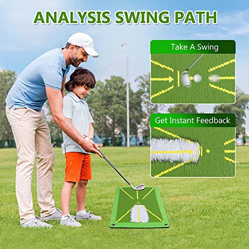 Golf Training Mat for Swing Detection Batting, Premium Golf Impact...