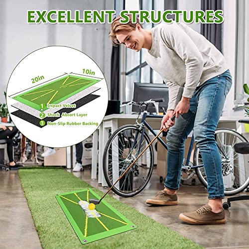 Golf Training Mat for Swing Detection Batting, Premium Golf Impact...