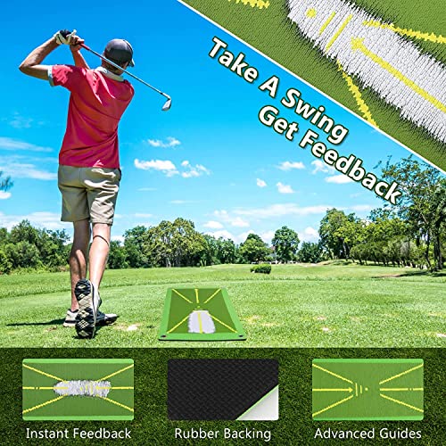 Golf Training Mat for Swing Detection Batting, Premium Golf Impact...
