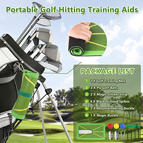 Golf Training Mat for Swing Detection Batting, Premium Golf Impact...